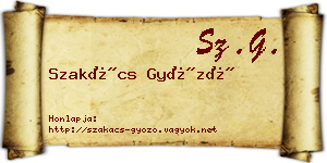 Szakács Győző névjegykártya